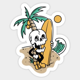 Skull Ready to Surf Sticker